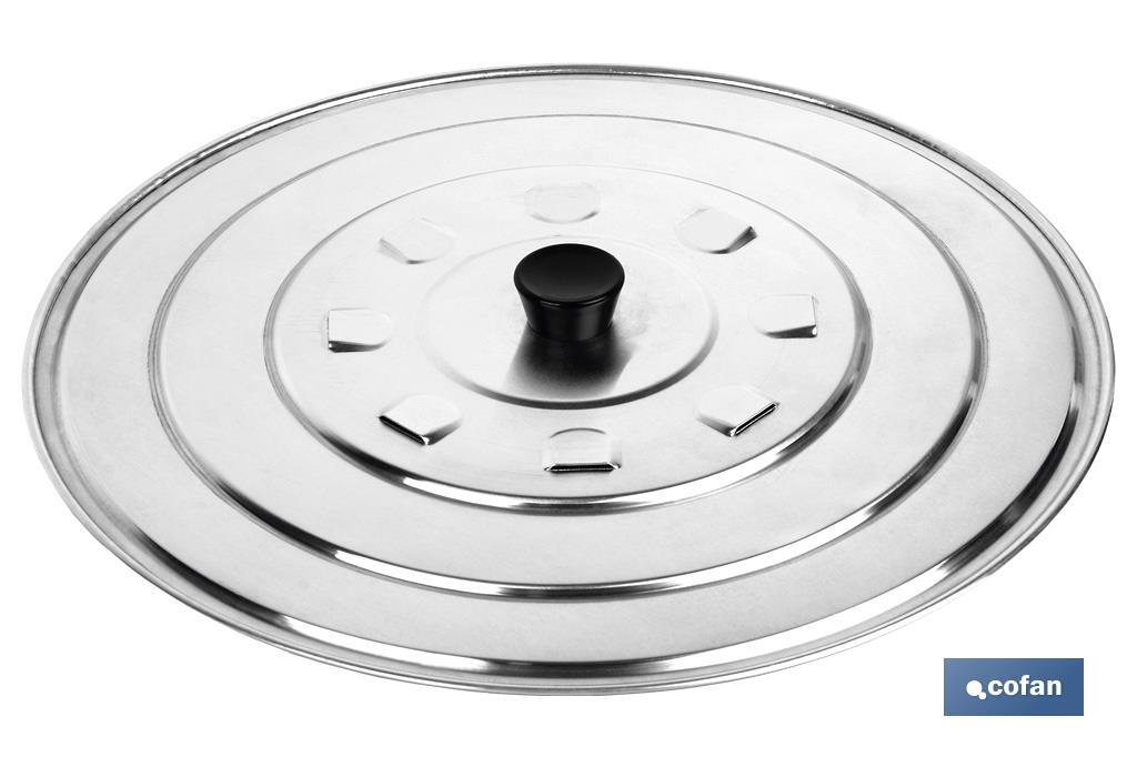 Aluminium lid with steam vents and ABS knob - Cofan