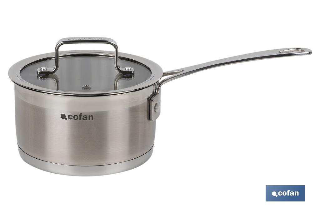 Stainless-steel saucepan | Capacity: 1.7 litres | Lid included | Cadenza Model - Cofan