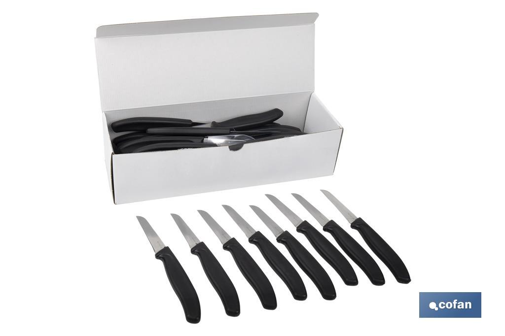 Cuchillo de Recolección pico pato | Pack de 50 Unidades | Medida de la hoja 6,5 cm | Mango de Color negro - Cofan