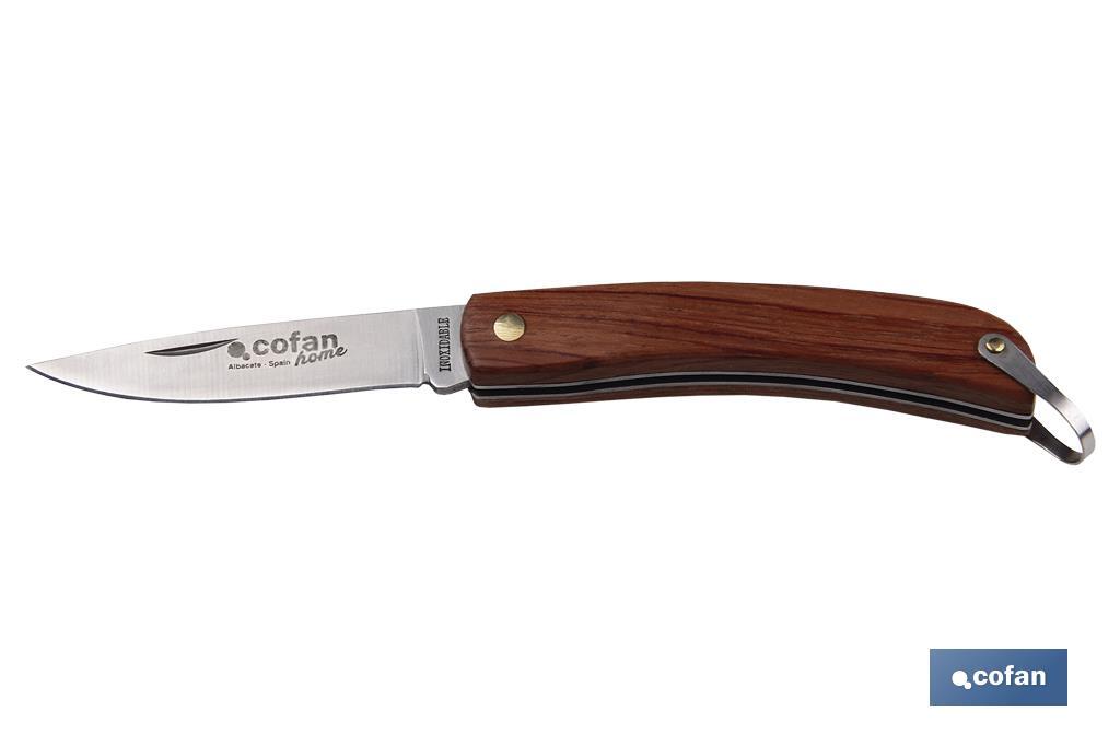 Coltello a serramanico da montagna | Dimensioni della lama: 8,5 cm | Colore: marrone | Lama di acciaio inox - Cofan