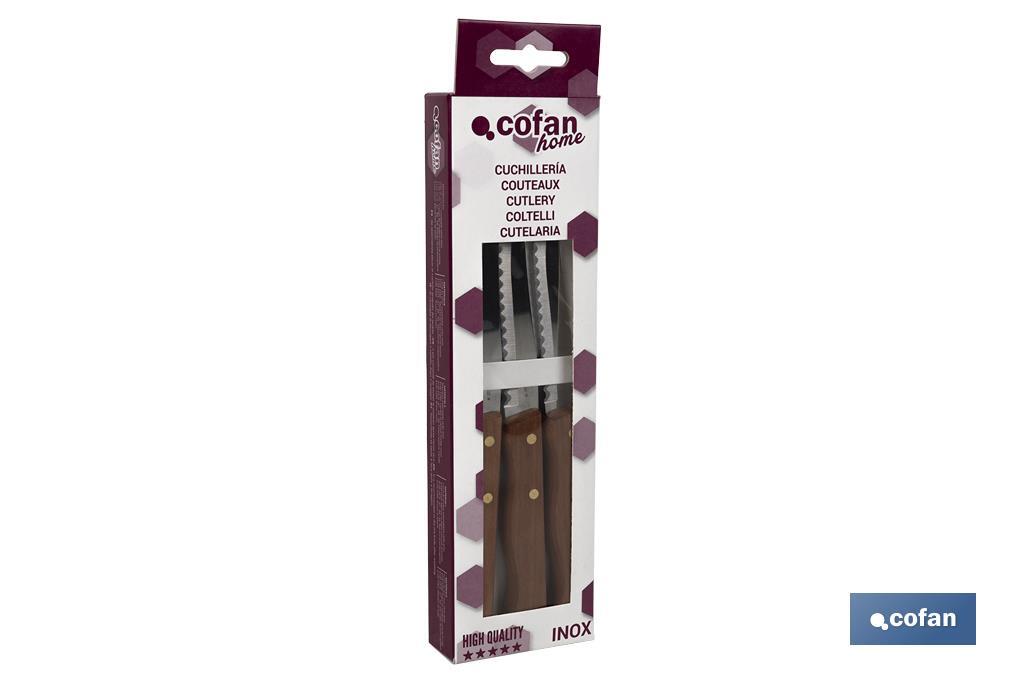 Cuchillos de Madera | Pack de 3 unidades | Hoja de 10 cm - Cofan