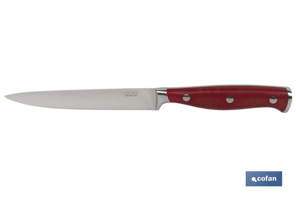 Coltello per verdure con forgiatura francese | Rosso | Dimensioni della lama: 13 cm - Cofan