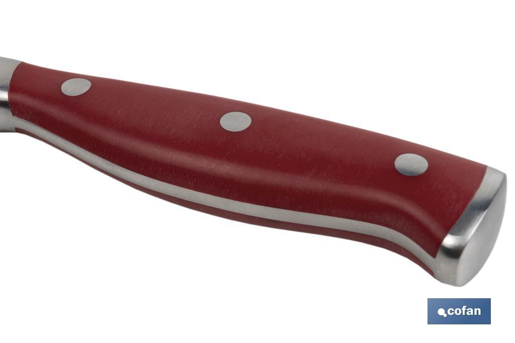 Cuchillo de Cocina con Forjado Francés | En Color Rojo | Diferentes Medidas - Cofan