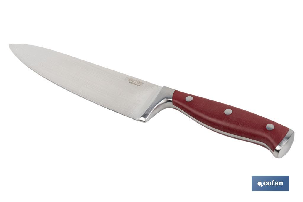 French forged kitchen knife | Red | Available in different sizes - Cofan