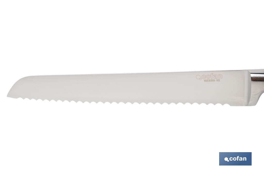 French forged bread knife | Red | Blade size: 21cm - Cofan