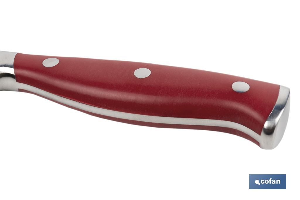 French forged bread knife | Red | Blade size: 21cm - Cofan