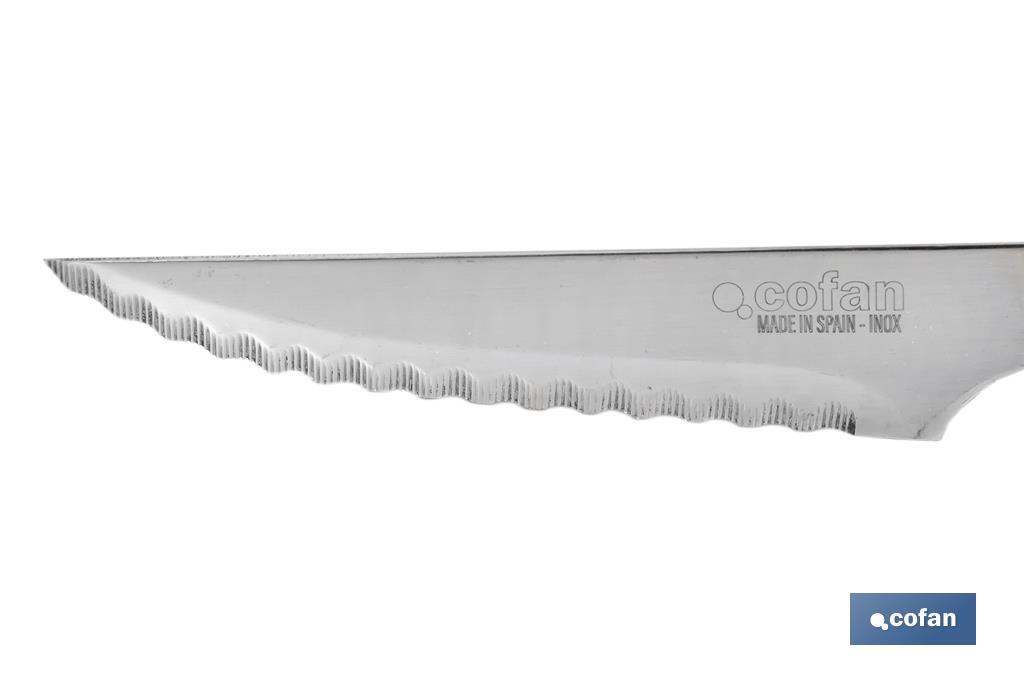 Confezione da 3 coltelli | Lama micro-seghettata da 10 cm | Neri - Cofan