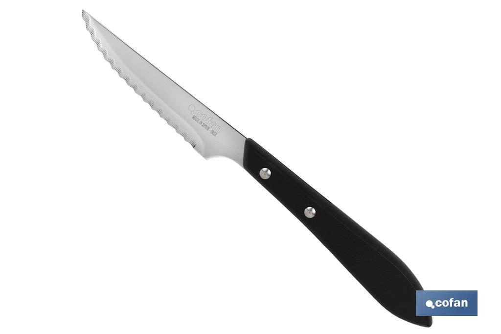 Pack of 3 knives | Micro-serrated blade of 10cm | Available in black - Cofan