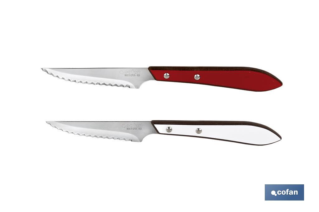 Pack of 3 knives | Micro-serrated blade of 10cm | Available in 2 colours - Cofan