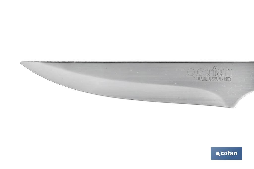 Confezione da 3 coltelli da carne | Lama dritta da 10 cm | Manico con effetto legno di noce - Cofan
