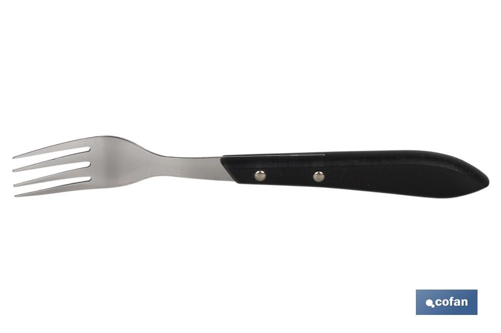 Pack of 3 table or steak forks | Forks with 4 tines | Available in black - Cofan