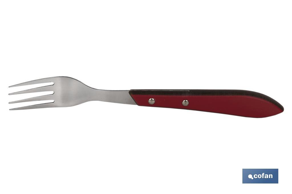 Pack of 3 table or steak forks | Forks with 4 tines | Available in 2 colours - Cofan