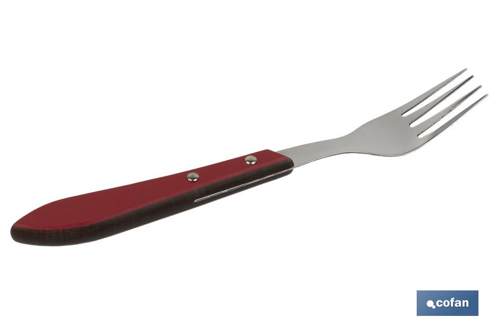 Pack of 3 table or steak forks | Forks with 4 tines | Available in 2 colours - Cofan