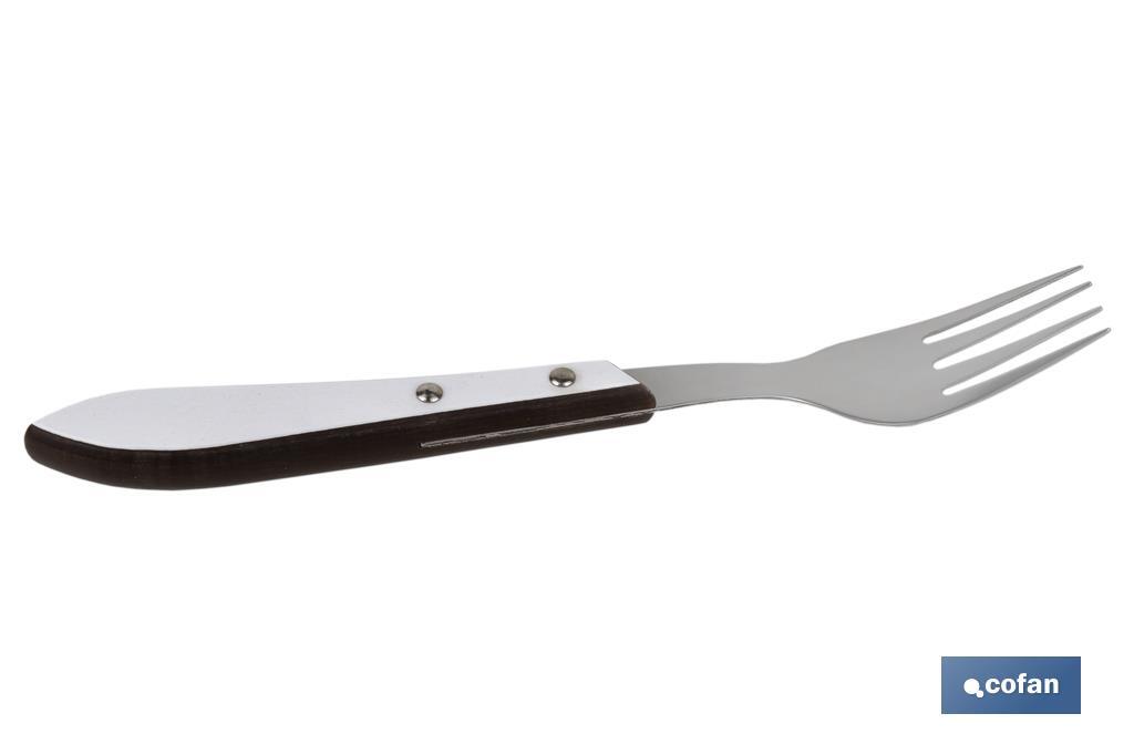 Pack of 3 table or steak forks | Forks with 4 tines | Available in 2 colours - Cofan