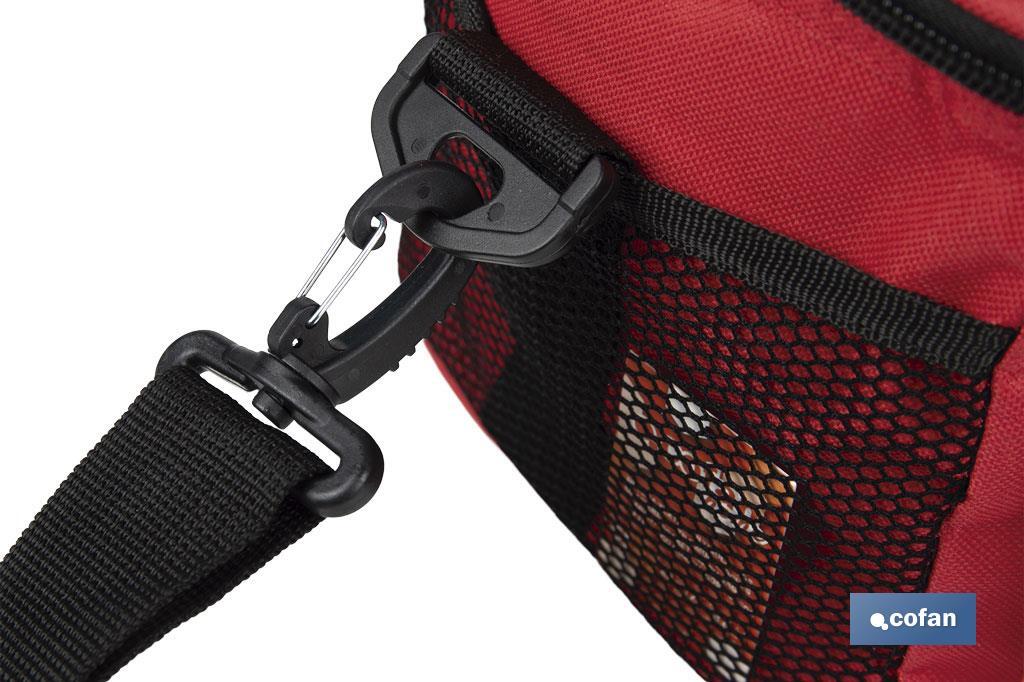 Nevera portátil porta alimentos | Bolsa isotérmica | Correa ajustable | Color: rojo | Medidas: 23 x 17 x 18 cm - Cofan