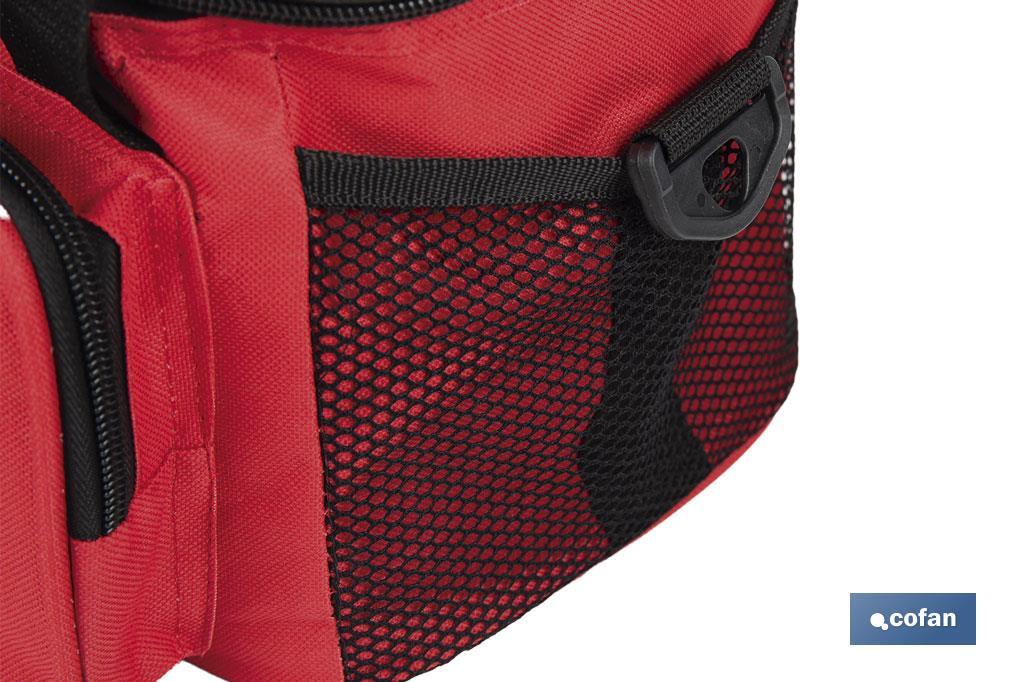 Nevera portátil porta alimentos | Bolsa isotérmica | Correa ajustable | Color: rojo | Medidas: 23 x 17 x 18 cm - Cofan