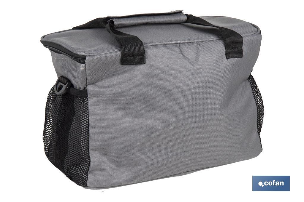 Nevera portátil porta alimentos | Bolsa isotérmica | Correa ajustable | Color: gris oscuro | Medidas: 35 x 23 x 24 cm - Cofan