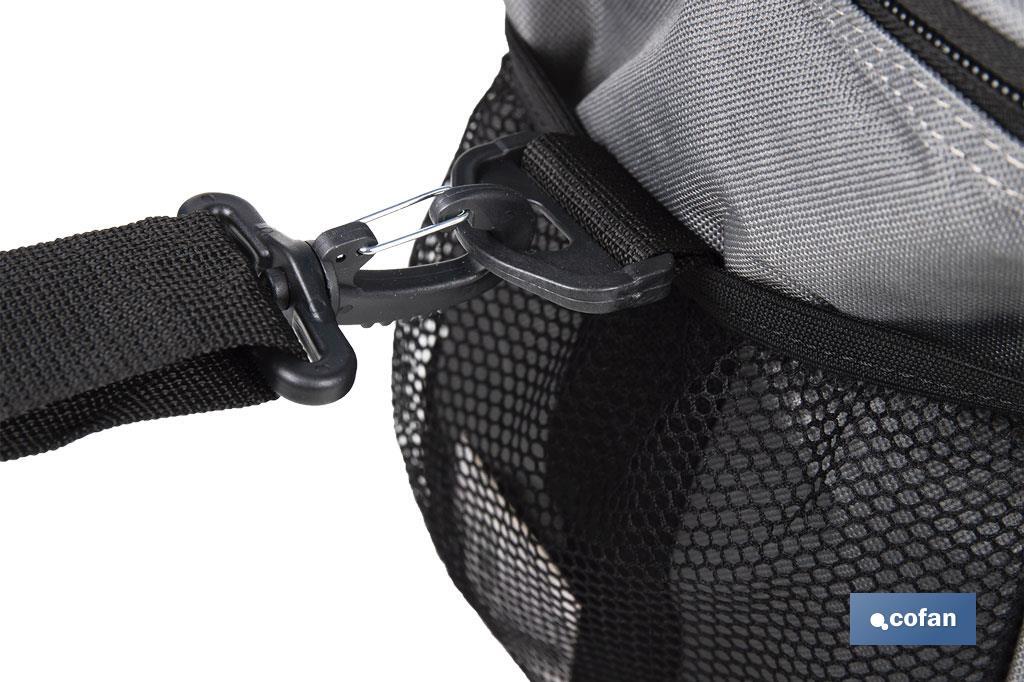 Nevera portátil porta alimentos | Bolsa isotérmica | Correa ajustable | Color: gris oscuro | Medidas: 35 x 23 x 24 cm - Cofan