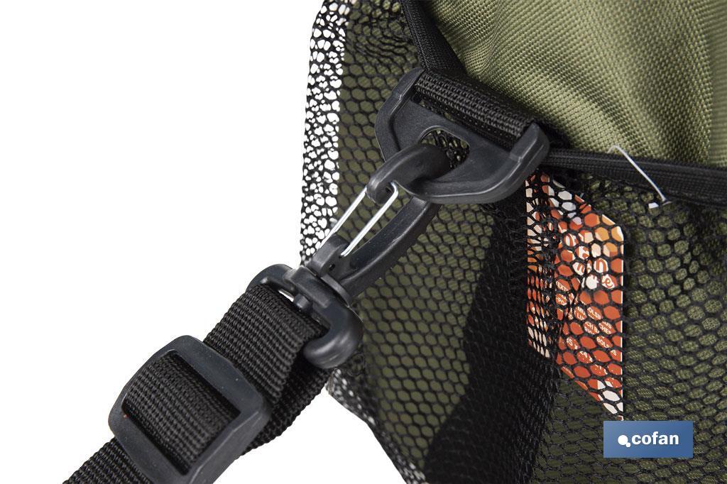 Bolsa térmica | Nevera portátil para alimentos | Correa ajustable | Adecuada para pícnic, playa, oficina, viaje | Color: verde y beige | Medidas: 35 x 25 x 27,5 cm - Cofan