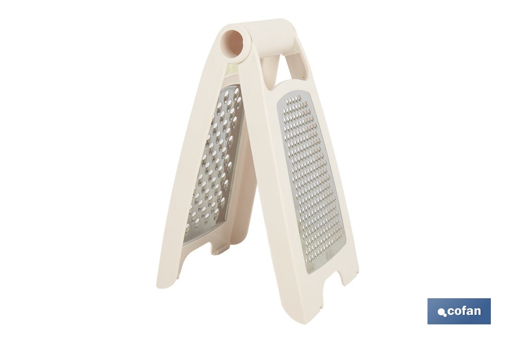 Rallador de cocina plegable con doble lado: fino y grueso | Base antideslizante | Colores aleatorios - Cofan