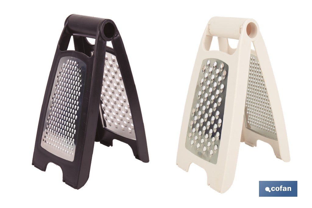 Rallador de cocina plegable con doble lado: fino y grueso | Base antideslizante | Colores aleatorios - Cofan