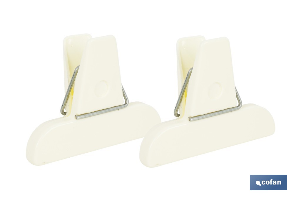 Pack de 2 pinzas para cerrar bolsas de alimentos | Color: beige - Cofan