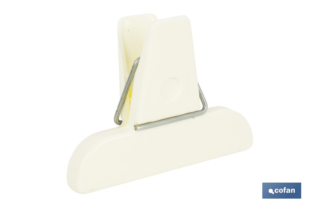 Pack de 2 pinzas para cerrar bolsas de alimentos | Color: beige - Cofan