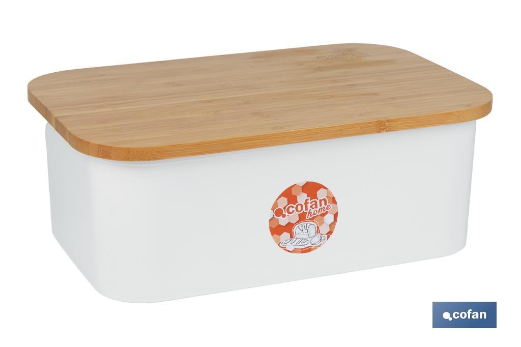 Panera con tapa de bambú | Diseño minimalista | Capacidad: 6,5 l | Perfecta para conservar pan fresco | Disponible en diferentes colores - Cofan