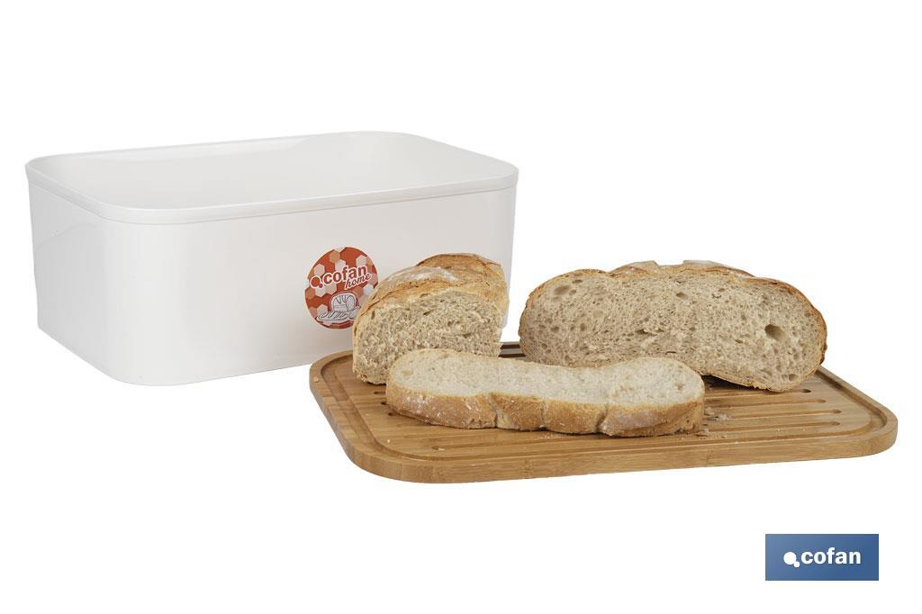 Panera con tapa de bambú | Diseño minimalista | Capacidad: 6,5 l | Perfecta para conservar pan fresco | Disponible en diferentes colores - Cofan