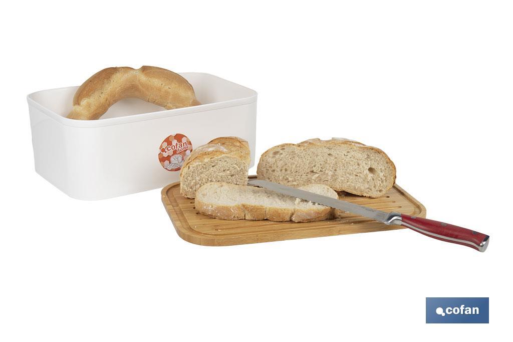 Panera con tapa de bambú | Diseño minimalista | Capacidad: 6,5 l | Perfecta para conservar pan fresco | Disponible en diferentes colores - Cofan