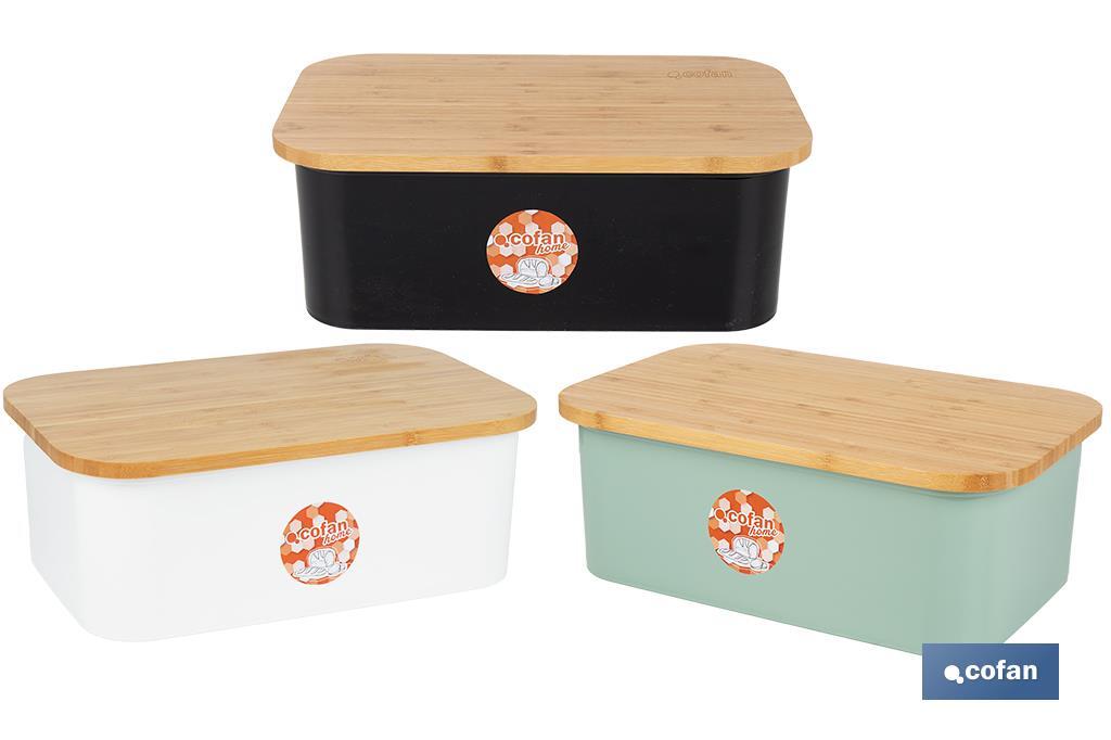 Panera con tapa de bambú | Diseño minimalista | Capacidad: 6,5 l | Perfecta para conservar pan fresco | Disponible en diferentes colores - Cofan