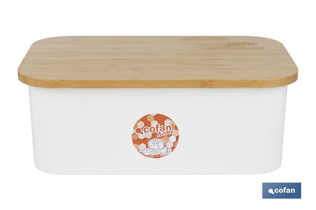 Panera con tapa de bambú | Diseño minimalista | Capacidad: 6,5 l | Perfecta para conservar pan fresco | Disponible en diferentes colores - Cofan