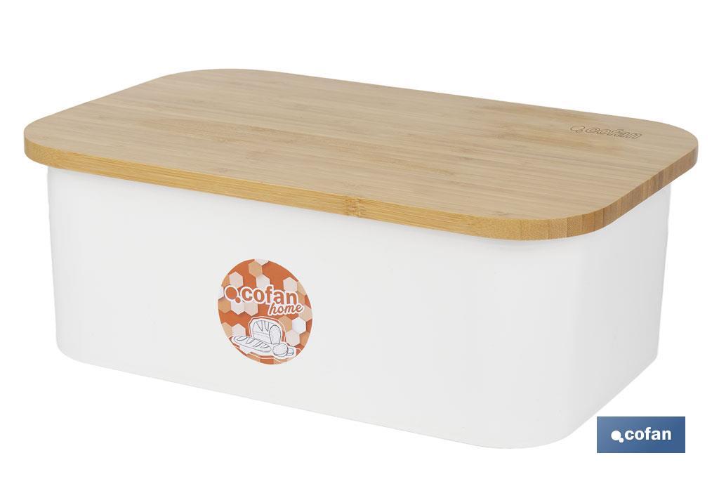 Panera con tapa de bambú | Diseño minimalista | Capacidad: 6,5 l | Perfecta para conservar pan fresco | Disponible en diferentes colores - Cofan