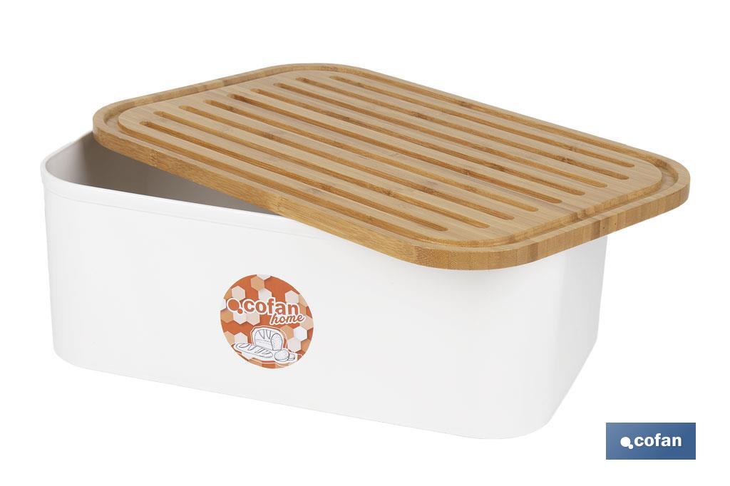 Panera con tapa de bambú | Diseño minimalista | Capacidad: 6,5 l | Perfecta para conservar pan fresco | Disponible en diferentes colores - Cofan