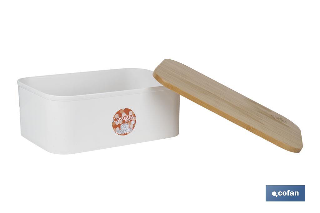 Panera con tapa de bambú | Diseño minimalista | Capacidad: 6,5 l | Perfecta para conservar pan fresco | Disponible en diferentes colores - Cofan