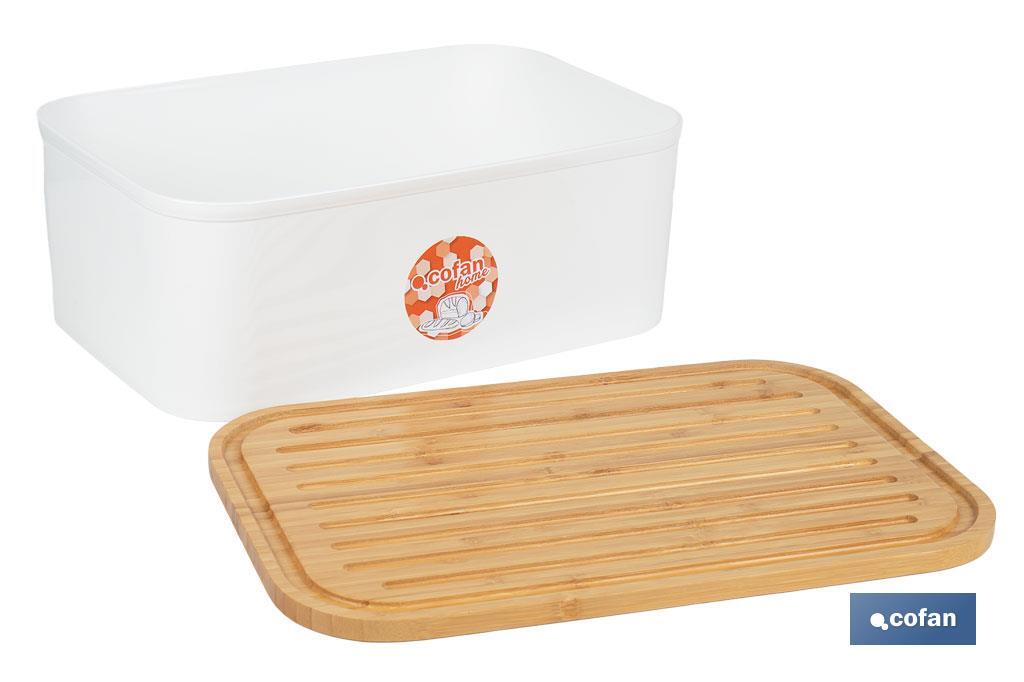 Panera con tapa de bambú | Diseño minimalista | Capacidad: 6,5 l | Perfecta para conservar pan fresco | Disponible en diferentes colores - Cofan