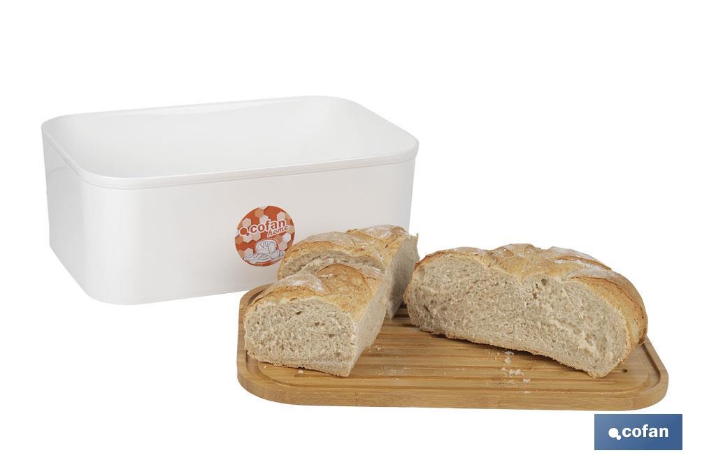 Panera con tapa de bambú | Diseño minimalista | Capacidad: 6,5 l | Perfecta para conservar pan fresco | Disponible en diferentes colores - Cofan