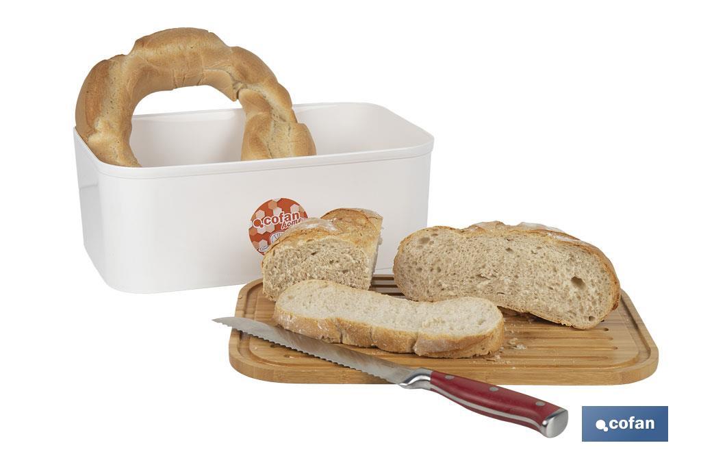 Panera con tapa de bambú | Diseño minimalista | Capacidad: 6,5 l | Perfecta para conservar pan fresco | Disponible en diferentes colores - Cofan
