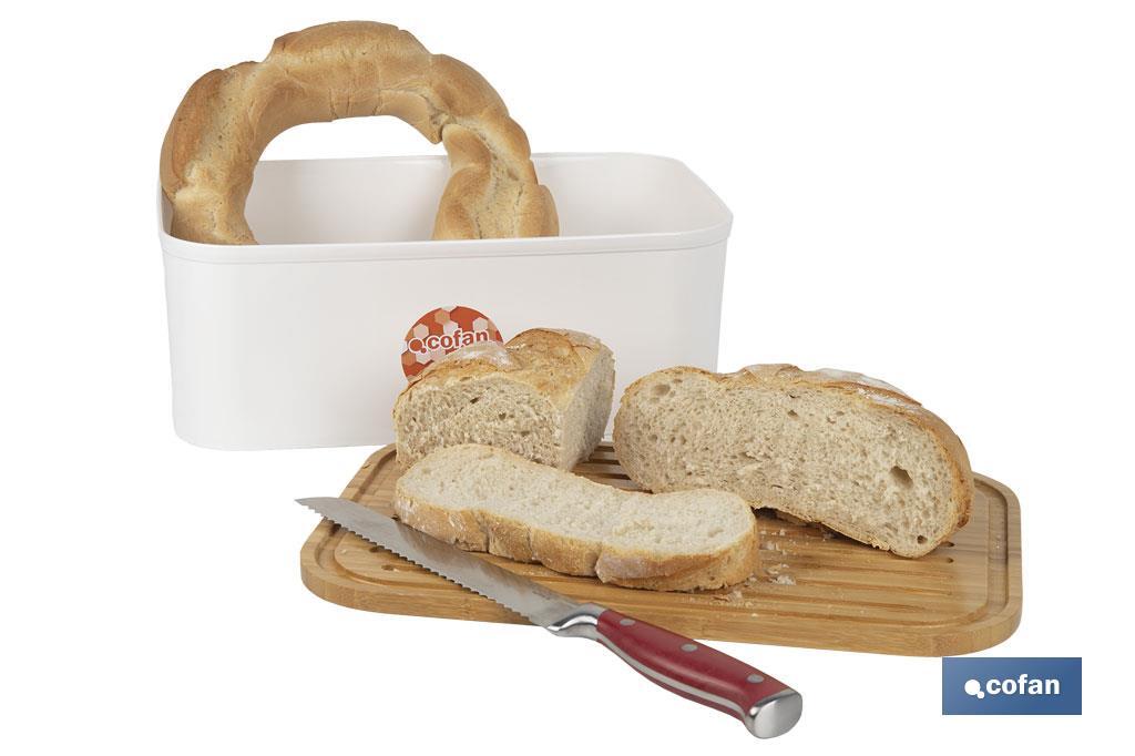 Panera con tapa de bambú | Diseño minimalista | Capacidad: 6,5 l | Perfecta para conservar pan fresco | Disponible en diferentes colores - Cofan