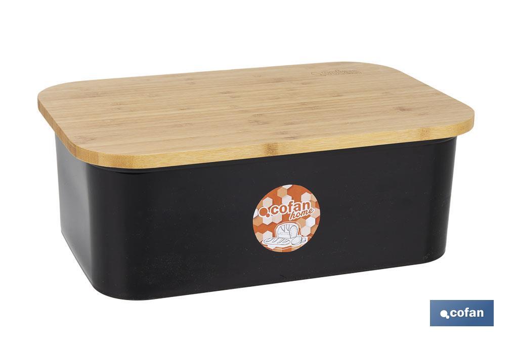 Panera con tapa de bambú | Diseño minimalista | Capacidad: 6,5 l | Perfecta para conservar pan fresco | Disponible en diferentes colores - Cofan