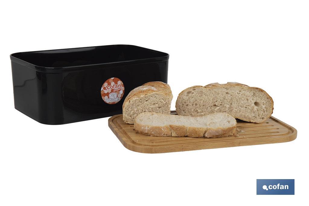 Panera con tapa de bambú | Diseño minimalista | Capacidad: 6,5 l | Perfecta para conservar pan fresco | Disponible en diferentes colores - Cofan