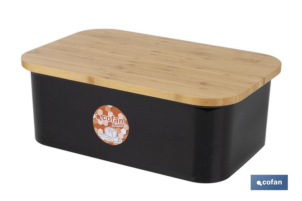 Panera con tapa de bambú | Diseño minimalista | Capacidad: 6,5 l | Perfecta para conservar pan fresco | Disponible en diferentes colores - Cofan