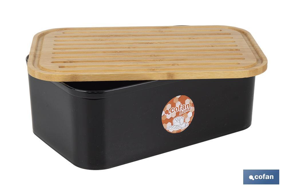 Panera con tapa de bambú | Diseño minimalista | Capacidad: 6,5 l | Perfecta para conservar pan fresco | Disponible en diferentes colores - Cofan