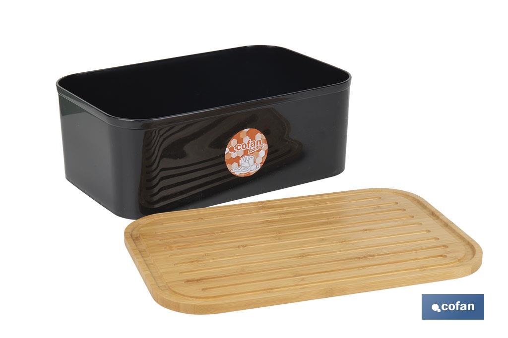 Panera con tapa de bambú | Diseño minimalista | Capacidad: 6,5 l | Perfecta para conservar pan fresco | Disponible en diferentes colores - Cofan