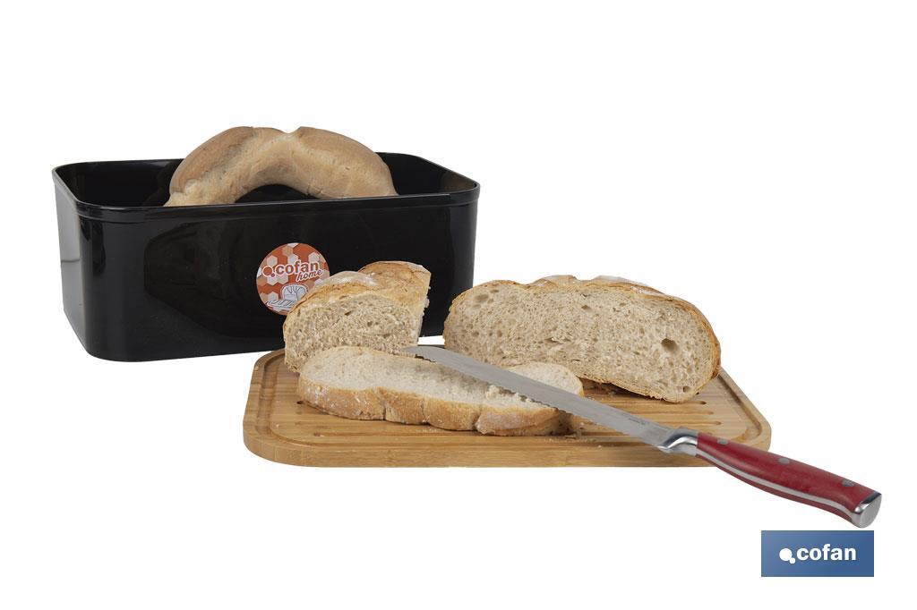 Panera con tapa de bambú | Diseño minimalista | Capacidad: 6,5 l | Perfecta para conservar pan fresco | Disponible en diferentes colores - Cofan
