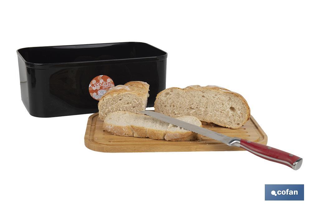 Panera con tapa de bambú | Diseño minimalista | Capacidad: 6,5 l | Perfecta para conservar pan fresco | Disponible en diferentes colores - Cofan