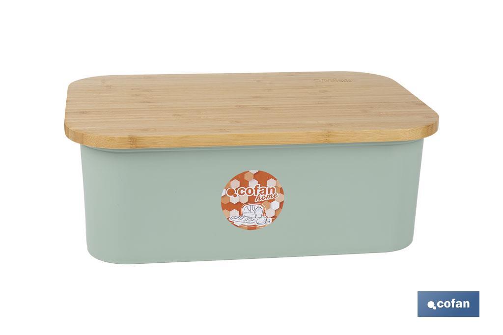 Panera con tapa de bambú | Diseño minimalista | Capacidad: 6,5 l | Perfecta para conservar pan fresco | Disponible en diferentes colores - Cofan