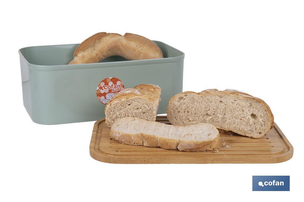 Panera con tapa de bambú | Diseño minimalista | Capacidad: 6,5 l | Perfecta para conservar pan fresco | Disponible en diferentes colores - Cofan