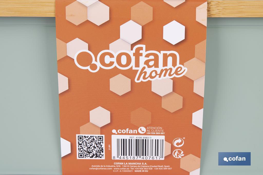 Panera con tapa de bambú | Diseño minimalista | Capacidad: 6,5 l | Perfecta para conservar pan fresco | Disponible en diferentes colores - Cofan