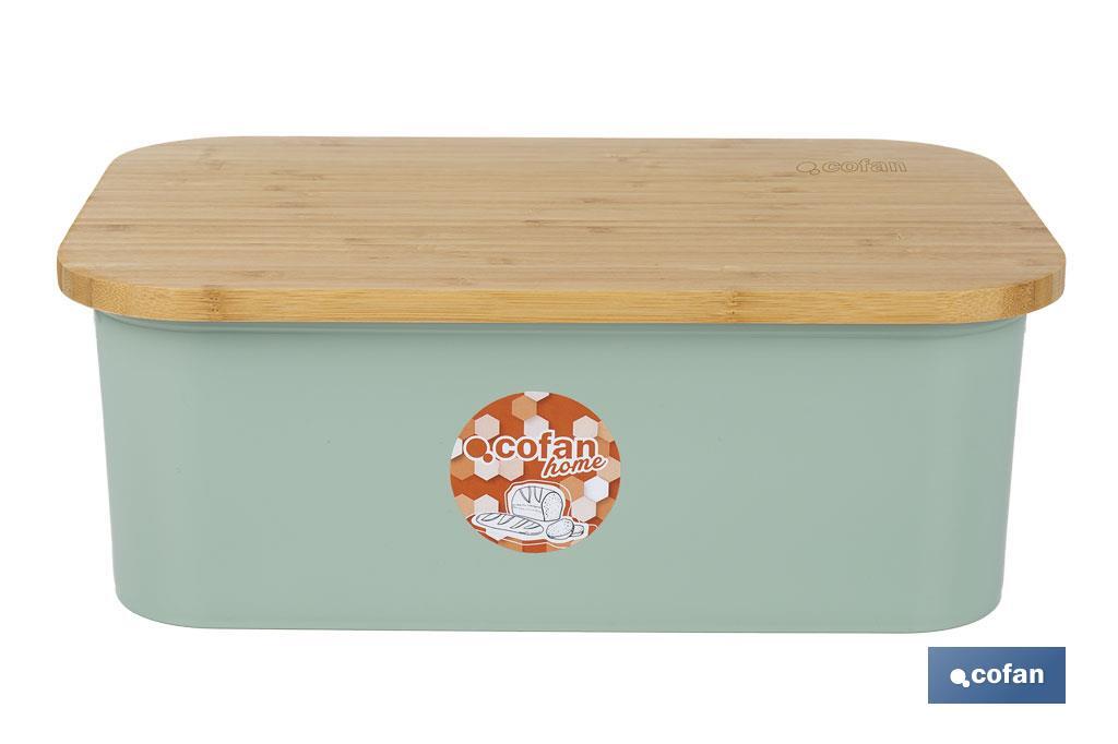 Panera con tapa de bambú | Diseño minimalista | Capacidad: 6,5 l | Perfecta para conservar pan fresco | Disponible en diferentes colores - Cofan